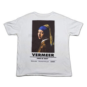Zara  Girl With A Pearl Earring Vermeer Double Sided White T-shirt Size Large